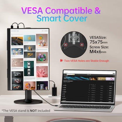 cocopar Portable Monitor IPS Travel Monitor with USB-C HDMI Portable Screen for Laptop MacBook Surface PC PS4/5 External Display with Kickstand, VESA Mountable, 18.0 Inch - size: 18.0 Inch