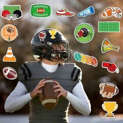 XZENTIRA 105 PCS Football Stickers Water Bottle Bulk Vinyl American Stickers for Laptop Skateboard Scrapbook Supplies Football Gifts Party Favors - style: Football