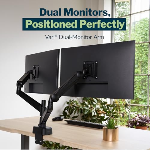 Vari Dual Monitor Arm Series 2 – VESA Compatible Monitor Mount for 2 Screens (27” & 19.8 lbs Each)– Adjustable 360° Rotation, Cable Management. Ergonomic Height Adjustment - size: Dual-Monitor Arm
