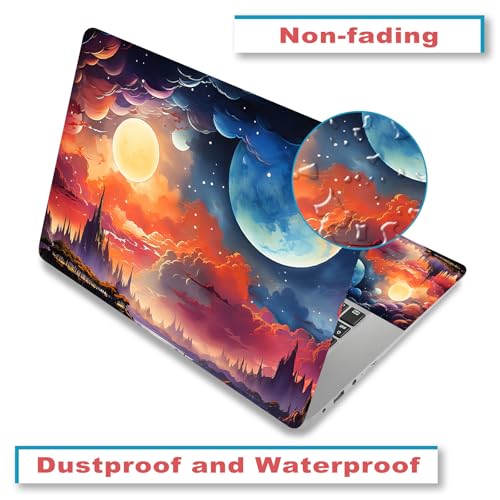 Laptop Decal Sticker Skin Cover, 11.6”12" 13" 13.3" 14" 15" 15.4" 15.6 inch Laptop Netbook Vinyl Skin Sticker Cover Art Notebook PC Removable Protector (2 Wrist Pad Included), Fantasy Universe - color: Fantasy Universe