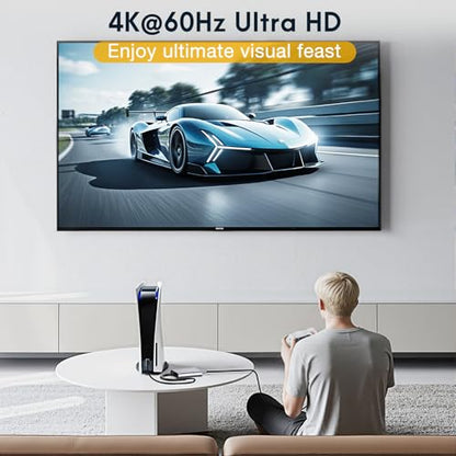 HDMI to USB C Adapter 4K 60Hz Portable Monitor, Unidirectional HDMI Male (Source) to USB C Female (Display) Adapter for AR Glasses XREAL One、Air 2 Pro/VITURE Pro/RayNeo Air 2s/Rokid,Switch,PS4/5,Xbox