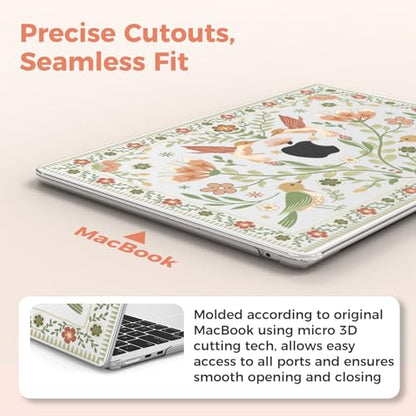 iCasso for M4 MacBook Air 13 inch Case 2026 2025-2022 M3 M2 Model A 3240 A3113 A2681, Sturdy Protective Hard Shell Case for Mac Air 13.6", Keyboard Cover + Screen Protector,Birdie Clear - color: C-Birdie Clear