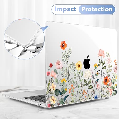 May Chen Compatible with MacBook Air 13 inch Case 2022 2021, 2020-2018 Release Model: M1 A2337 A2179 A1932, Plastic Hard Shell Case Cover for Mabook Air 13 inch with Retina Dispaly, Spring Flowers - color: Spring flowers
