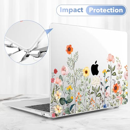 May Chen Compatible with MacBook Air 13 inch Case 2022 2021, 2020-2018 Release Model: M1 A2337 A2179 A1932, Plastic Hard Shell Case Cover for Mabook Air 13 inch with Retina Dispaly, Spring Flowers - color: Spring flowers