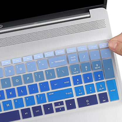 Keyboard Cover for HP Laptop 15-dw 15-dy/da/db 15-dw0083wm 15-dw0046nr 15-dw3033dx 15-dw1083wm 15-dw0043dx 15-dw0052wm 15-dw3225od 15-dw0037wm dw2025cl dw4145cl dw1001wm 15t-dw400/dw300/dw200/dw100 - color: Strip blue