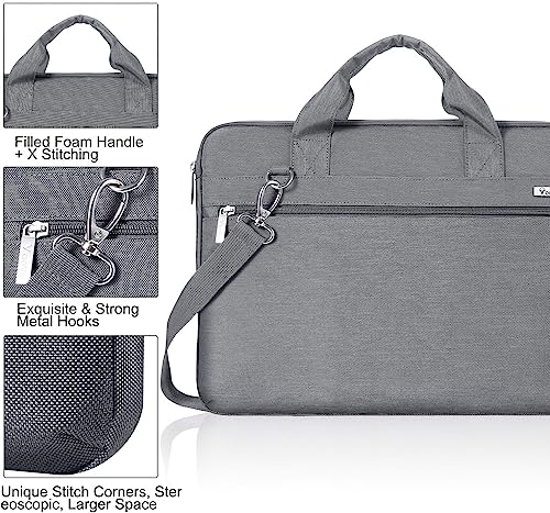 Voova Laptop Bag 17 17.3 Inch, 360° Protective Laptop Case Sleeve with Shoulder Strap Compatible with 17-18 Inch Lenovo Asus Acer Dell Hp, Waterproof Computer Bag Slim Briefcase for Men Women, Grey - color: Grey, size: 17-17.3 inch