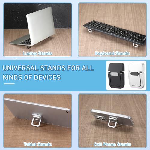 Skrfren 4pcs Portable Keyboard Riser, Mini Foldable Laptop Stand for Desk Self-Adhesive Plastic Invisible Laptop Feet Adjustable Computer Keyboard Lift for Most Keyboards