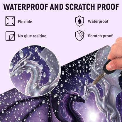 3Pcs Laptop Skin Sticker Decal Sky PVC Laptop Sticker Fits for 12-16 Inch Notebook Waterproof Scratch Proof Dragon Universal Notebook PC Personalized Protector Gift - style: dragon