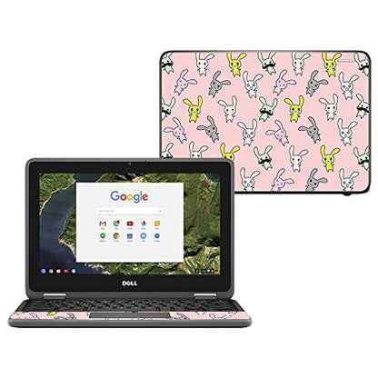 MightySkins Skin Compatible with Dell Chromebook 11" 3180 - Bunny Bunches | Protective, Durable, and Unique Vinyl Decal wrap Cover | Easy to Apply, Remove, and Change Styles | Made in The USA - color: Bunny Bunches