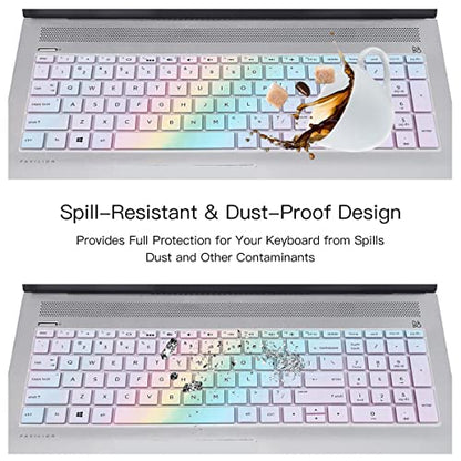 Keyboard Cover for 15.6 17.3 HP Laptop 15-dw 15-dy 15-ef 15-da/db/bs 15t-dw400 15-dw0083wm 15-dy2073dx 15t-dy200 15z-ef2000|HP Envy X360 15m-dr/ds 17-bs/bw/by/ca 17-by4013dx by4623dx 17-by4025nr Skin - color: Rainbow Color