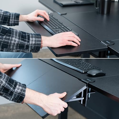 VIVO Black Clamp-on 30 x 12 in Desk Extender, DESK-EXT30 | Foldable, Wrist Support Arm Rest, Office Keyboard Tray, Side Table Extension Attachment - size: 30 x 12", style: Extender
