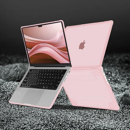 MOSISO Compatible with MacBook Pro 14 inch Case M5 M4 M3 M2 M1 2026-2021 | 4 in 1 Kit Shock-Absorbing Shell with Fold Kickstand, A3427 A3426 A3434 A3112 A3185 A3401 A2918 A2992 A2779 A2442, Pink - color: Pink