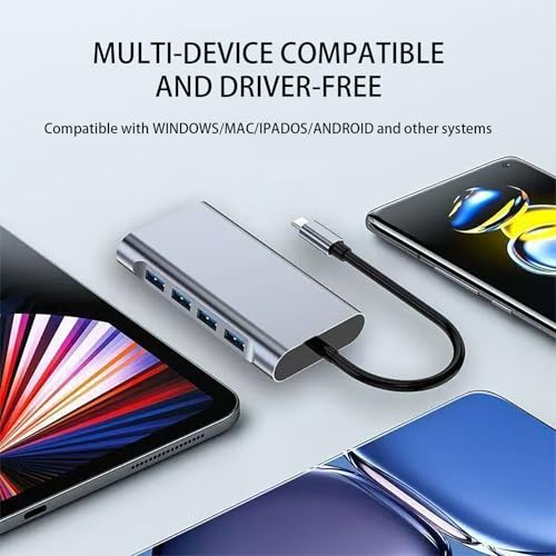 xingbaichen11-in-1 USB C Hub & Adapter - 4K, Type C PD, USB 3.0, RJ45 Ethernet, SD/TF Card Reader, 3.5mm AUX - Versatile Docking Station for MacBook Pro/Air & Other Type C Laptops (11in1)