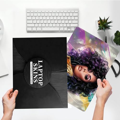 Universal Laptop Skin Sticker with 2 Wrist Pad Skins, Waterproof Scratch Resistant Vinyl Laptop Cover Decal, Cut to Fit for 11–15.6 Inch MacBook HP Dell Lenovo, Beauty Woman - color: Beauty Woman