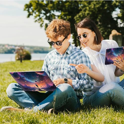 Universal Laptop Skin Sticker with 2 Wrist Pad Skins, Waterproof Scratch Resistant Vinyl Laptop Cover Decal, Cut to Fit for 11–15.6 Inch MacBook HP Dell Lenovo, Human Space - color: Human Space