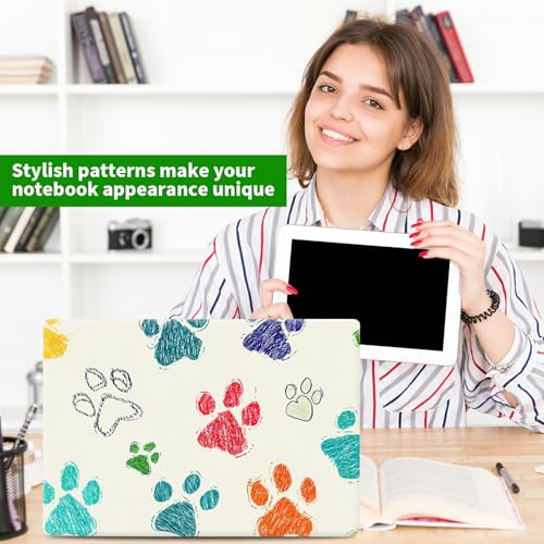 Laptop Skin Sticker Decal, Universal Protective Cover Fit 12 13 14 15.6 Inch Notebook, Reusable Water-Resistant Vinyl Decal w/ 2 Wrist Pads for Business Travel Office, Dog Paw Print Freen - color: Dog Paw Print Freen