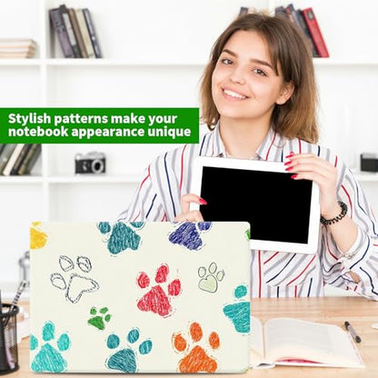 Laptop Skin Sticker Decal, Universal Protective Cover Fit 12 13 14 15.6 Inch Notebook, Reusable Water-Resistant Vinyl Decal w/ 2 Wrist Pads for Business Travel Office, Dog Paw Print Freen - color: Dog Paw Print Freen