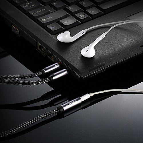 Gold-Plated & Strong Braided Y Splitter Audio Cable - Separate Microphone & Headphone Port Gaming Headset Earphone Adapter - TopSeries (12inch / 30cm) | 24K Gold-Plated, Double Shielding, Connect a TRRS Headset or Mic to Computers with 2 separate micropho