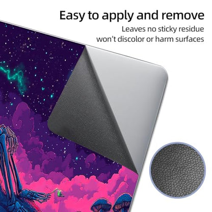 Universal Laptop Skin Sticker Decal, 12"-15.6" Aesthetic Vinyl Wrap, Neon Skeleton Glowing Moon Waterproof Notebook Cover Art Protector for MacBook HP Dell Lenovo, Fits 13" 14" 15" 15.6" - color: Neon Skeleton Glowing Moon