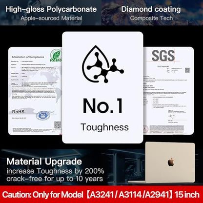 Soonjet for MacBook Air 15 inch Case, M5 M4 M3 M2 2026-2023 Keyboard Cover | 100% Color Match, Matte Starlight Clear, Anti Crack & Fingerprint & Scratch, Ultra Thin & Light, Protective Laptop Hard Shell - color: Frost Starlight