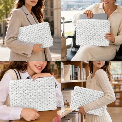 MOSISO Laptop Case 13.3 inch, 13-13.3 inch Puffy Laptop Sleeve Bag, Pink | Compatible with MacBook Neo/Air 13.6/Pro 13/Pro 14, HP Dell ASUS Lenovo,Charming Floral Square Quilted Carrying Bag&SmallCase - color: Pink, size: 13.3 inch