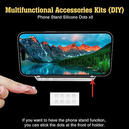 UCINNOVATE Vertical Laptop Stand, Acrylic Laptop Holder Desk with Adjustable Dock, Dual Desktop Notebook Stand Fits All MacBook/Surface/Gaming Laptop/iPad/Pro/Chromebook/HP/Dell/Computer/Keyboard