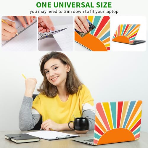 Laptop Skin Sticker Decal, Universal Protective Cover Fit 12 13 14 15.6 Inch Notebook, Reusable Water-Resistant Vinyl Decal w/ 2 Wrist Pads for Business Travel Office, Colorful Sunset - color: Colorful Sunset