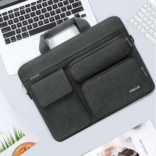 MOSISO Laptop Shoulder Bag 16 inch, 15-15.6 inch Computer Bag | Compatible with MacBook Pro 16 inch, HP, Dell, Lenovo with 2 Raised&1 Flapover&1 Horizontal Pocket&Handle&Belt, Charcoal Gray - color: Charcoal Gray, size: 16 inch
