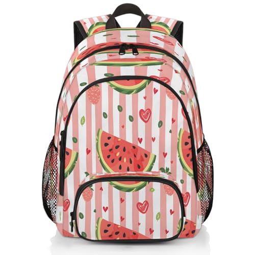 Watermelon Laptop Backpack for Women Men, 18.3 Inch Travel Work Backpacks, Fruit Waterproof Computer Casual Daypack Nurse Teacher Bags - color: Multicolor 8