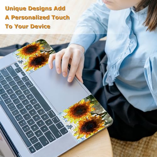 Universal Laptop Skin Sticker with 2 Wrist Pad Decals, 3-Piece Removable Vinyl Laptop Cover, Fragmented Sunflowers Waterproof Anti-Scratch, Easy-Trim Fit for 13.3" 14" 15.6" Laptops - color: Fragmented Sunflowers