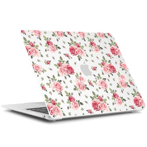 Batianda LumiArt Case for MacBook Air 13 inch 2018-2020, Pink Roses | Fits Model A2337 M1/A2179/A1932, with Elegant Botanical Design, Slim Hard Shell For Designers, Women and Girls Floral Lovers - color: Roses