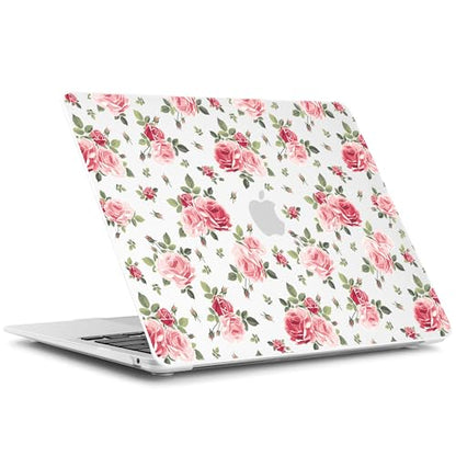 Batianda LumiArt Case for MacBook Air 13 inch 2018-2020, Pink Roses | Fits Model A2337 M1/A2179/A1932, with Elegant Botanical Design, Slim Hard Shell For Designers, Women and Girls Floral Lovers - color: Roses
