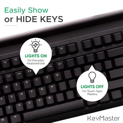 Learn to Type Keyboard; Typing Practice Show or Hide Keys; Blank Key Caps; Teach Students Touch Typing; Keyboarding Mechanical Training Tool; Better Than Covers or Skins [1]