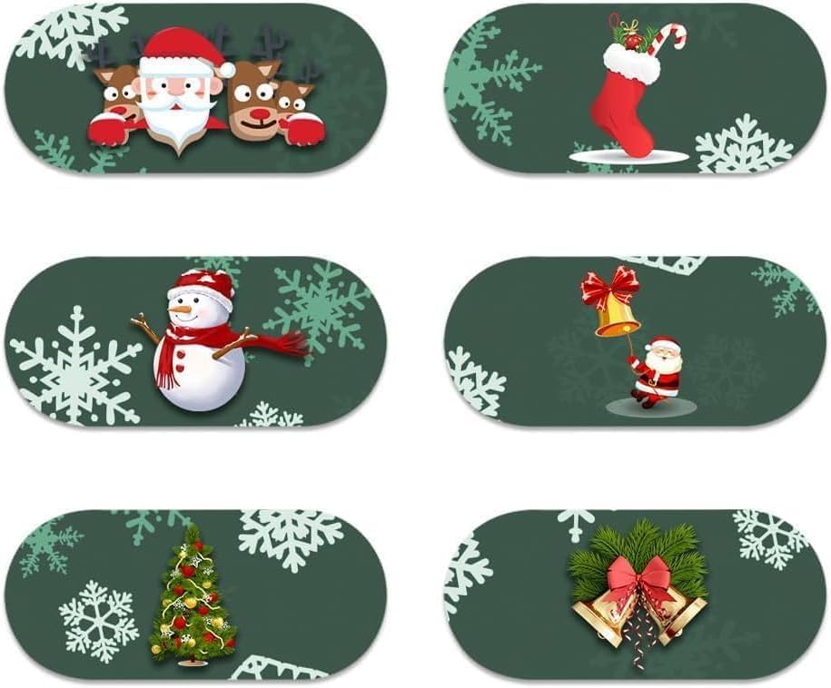 Mizi Webcam Privacy Cover Slide [6 Pack], Cute Camera Blocker Sticker, Protect Your Privacy and Security for Computer, Laptop, Tablets & Phones - Santa - color: Santa