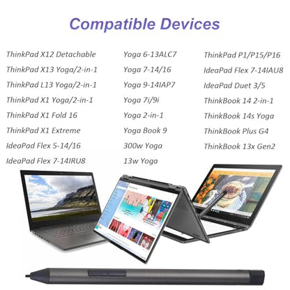 Digital Pen 2 Compatible for Lenovo Digital Pen 2,Compatible with Lenovo IdeaPad Flex 5/7 Series,Yoga 6/7/9 Series,Yoga Book 9/7i/2i,13w/300w Yoga,ThinkBook 13x G2 IAP-21AT Pen(Gray)