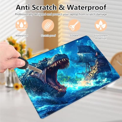 Laptop Skin Sticker Decal 15.6 Inch,12 13 13.3 14 15 15.6 in Laptop Netbook Skins for Notebook,Art Decal Removable Waterproof Scratch Resistant,Universal Vinyl Cover,Blue Glitter Dinosaur - color: Blue Glitter Dinosaur