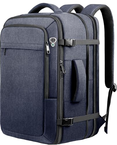 60L Extra Large Laptop Backpack for Men, TSA Approved Water Resistant Computer Bag for Business Travel, Fits 18.4 Inch Laptop, Blue - color: Blue, size: 3X-Large