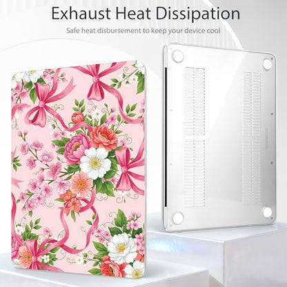 Tuiklol for 2026 MacBook Neo 13 Inch A18 Pro Chip Case, (Model A3404) Anti-Scratch Anti-Drop Slim Hard PC Shell Case with Shockproof Protective MacBook Neo Laptop Cover, Flower with Bow - color: Flower with Bow