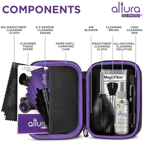 Altura Photo Camera Cleaning Kit, APS-C Sensor Cleaner for DSLR Mirrorless | Streak-Free Results, Includes All-Natural Cleaner, Swabs, Pen, Blower, Brush, Cloth & Hard Case - style: APS-C