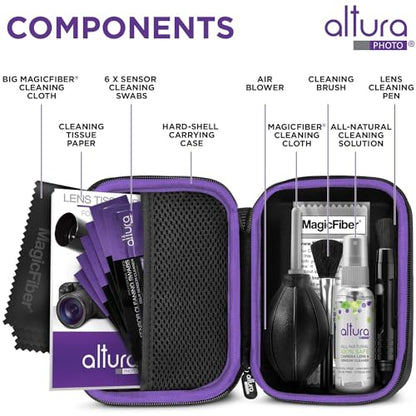 Altura Photo Camera Cleaning Kit, APS-C Sensor Cleaner for DSLR Mirrorless | Streak-Free Results, Includes All-Natural Cleaner, Swabs, Pen, Blower, Brush, Cloth & Hard Case - style: APS-C