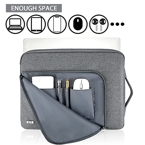 KCY Laptop Sleeve Case 15.6 Inch, Slim Waterproof Computer Cover Bag Compatible with MacBook Air 15 M3/M4, MacBook Pro 15/16, 15-16 “ Hp Lenovo Dell Acer Asus Notebook, Grey - color: Grey, size: 15-16 Inch(39x29x2.5cm)