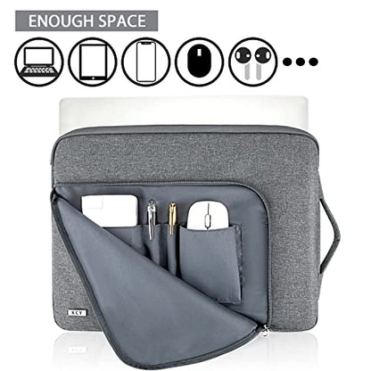 KCY Laptop Sleeve Case 15.6 Inch, Slim Waterproof Computer Cover Bag Compatible with MacBook Air 15 M3/M4, MacBook Pro 15/16, 15-16 “ Hp Lenovo Dell Acer Asus Notebook, Grey - color: Grey, size: 15-16 Inch(39x29x2.5cm)