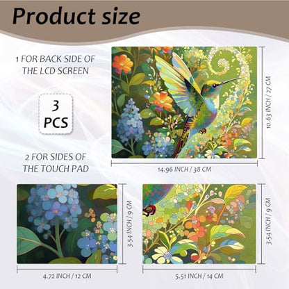 Laptop Skin 12.1-15.6 inch Removable Universal Reusable Laptop Sticker Decal,Waterproof No Residue Vinyl Cover,Scratch-Resistant Cuttable Full Wrap Sticker for Notebook, Green Bird Hummingbird Floral - color: Green Bird Hummingbird Floral