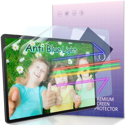 IPROKKO 2 Pack Anti Blue Light Screen Protector for Samsung Galaxy Tab S10 Plus/S9 FE Plus/S9 Plus/S8 Plus/S7 FE/S7 Plus (12.4 Inch), Matte Anti Glare Harmful Light Filter Eye Protection Cover, Bubble Free Easy Install - size: 2pcs S-12.4inch