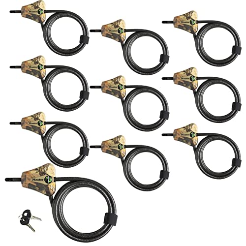 Master Lock Keyed Alike Python Trail Camera Adjustable Camouflage Cable Locks w/20 Keys, 8418KA-10 CAMO 10-Pack - size: 10 Pack