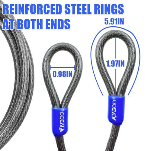 1/3in Security Cable with Loops Cut-Resistant and Waterproof | 4FT/6FT/8FT/10FT Security Cable Suitable for Travel,Home and Outdoor Activities - size: 10FT