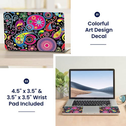 LSS 15 15.6 Inches Laptop Notebook Skin Sticker with 2 Wrist Pads - Reusable Cover Protector Vinyl Sticker Cover Decal Fits 13" - 16" HP Asus Acer Samsung - Art Design - color: Art Design, size: 13" - 16"
