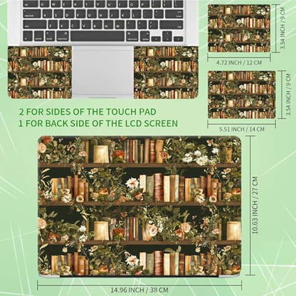 Laptop Skin Sticker Decal, Universal Protective Cover Fit 12 13 14 15.6 Inch Notebook, Reusable Water-Resistant Vinyl Decal w/ 2 Wrist Pads for Business Travel Office, Huateng Book - color: Huateng Book