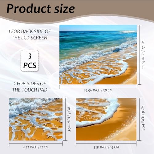 Laptop Skin 12.1-15.6 inch Removable Universal Reusable Laptop Sticker Decal,Waterproof No Residue Vinyl Cover,Scratch-Resistant Cuttable Full Wrap Sticker for Notebook, Summer Beach - color: Summer Beach