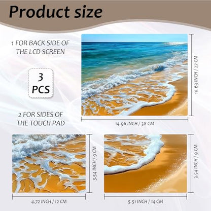 Laptop Skin 12.1-15.6 inch Removable Universal Reusable Laptop Sticker Decal,Waterproof No Residue Vinyl Cover,Scratch-Resistant Cuttable Full Wrap Sticker for Notebook, Summer Beach - color: Summer Beach